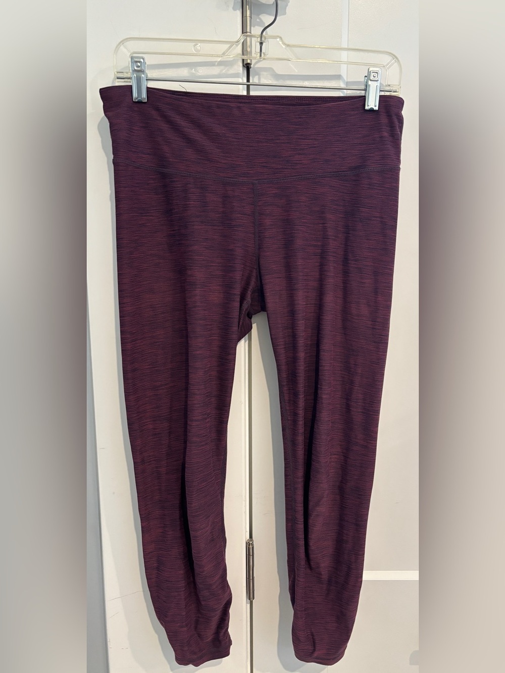 Prana Women's Deep Plum Space-Dye Lattice Ankle Leggings
